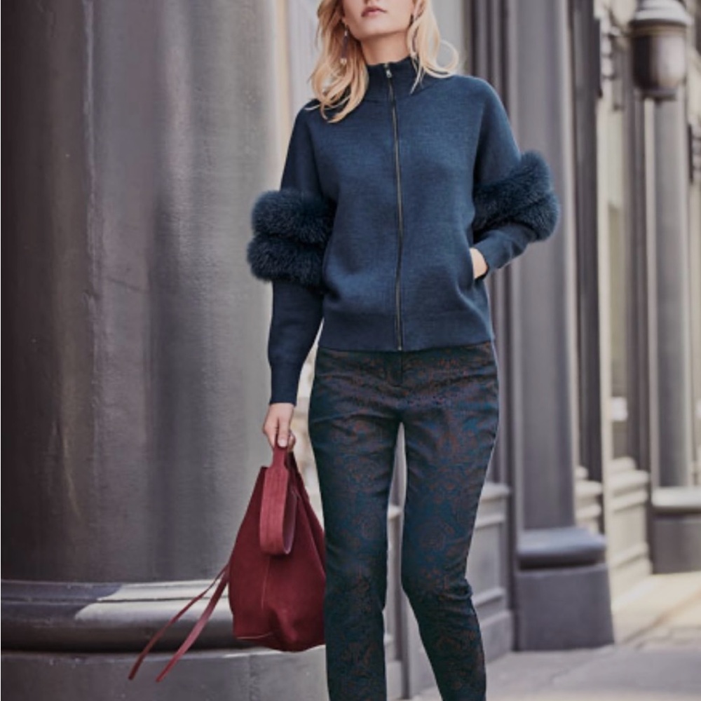 Kobi Halperin Annie Front-zip Cardigan Sweater